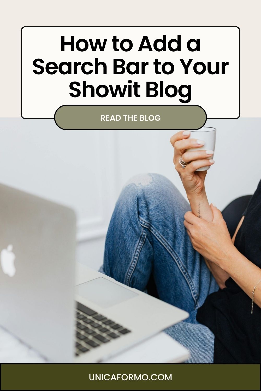 Pin for blog post titled how to add a search bar to showit