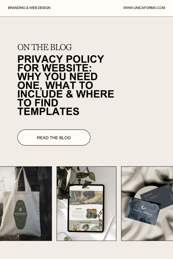Pinterest saved image for Privacy Policy for Website: Why You Need One, What to Include & Where to Find Templates blog post