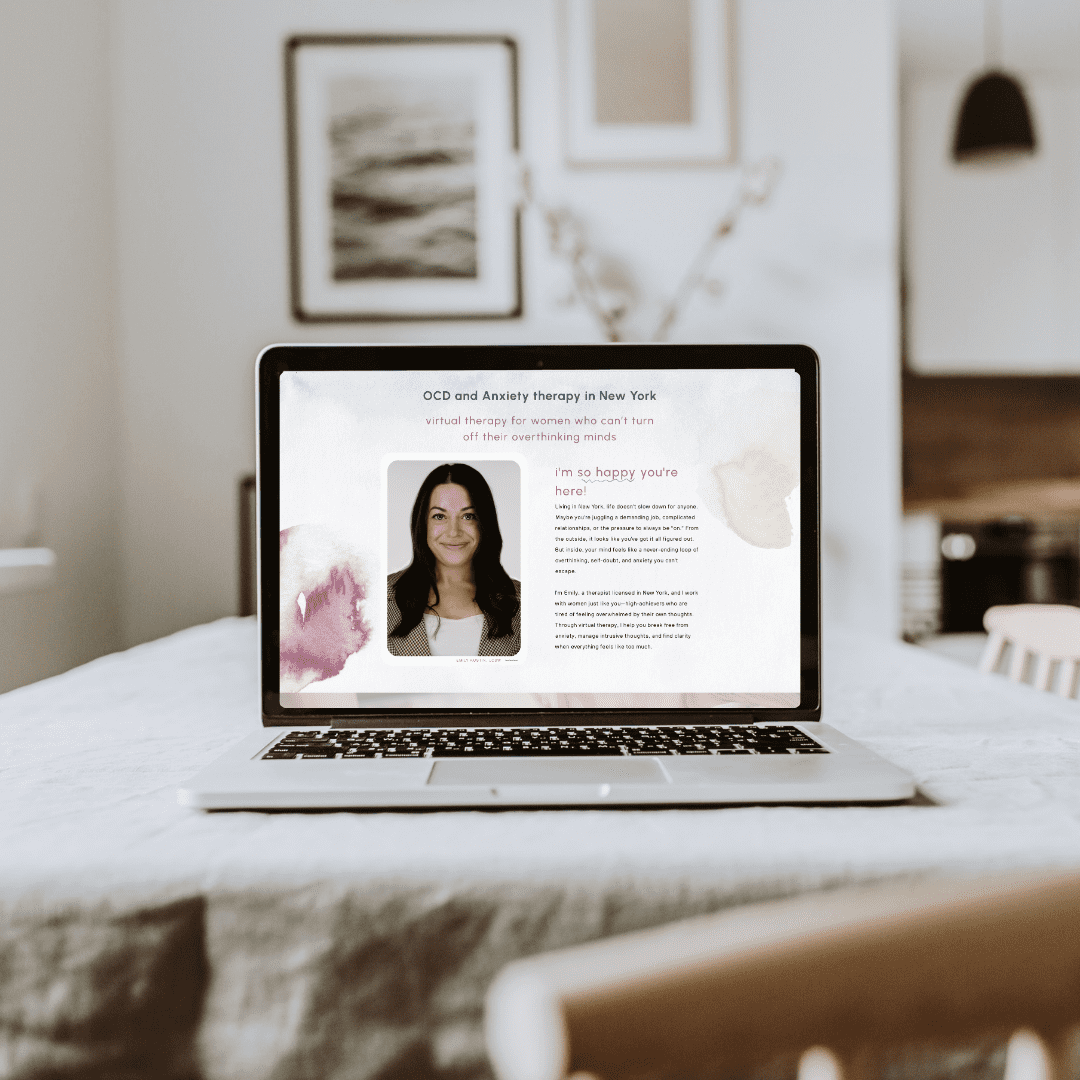 Updated therapist website design with calming colors and modern branding