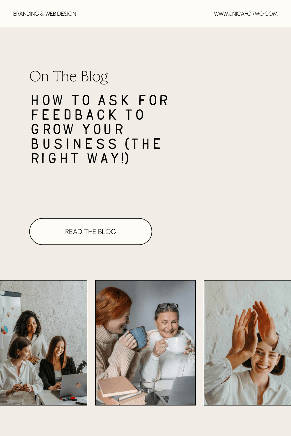 A blog page featuring tips on effectively requesting additional business from clients for professional growth.