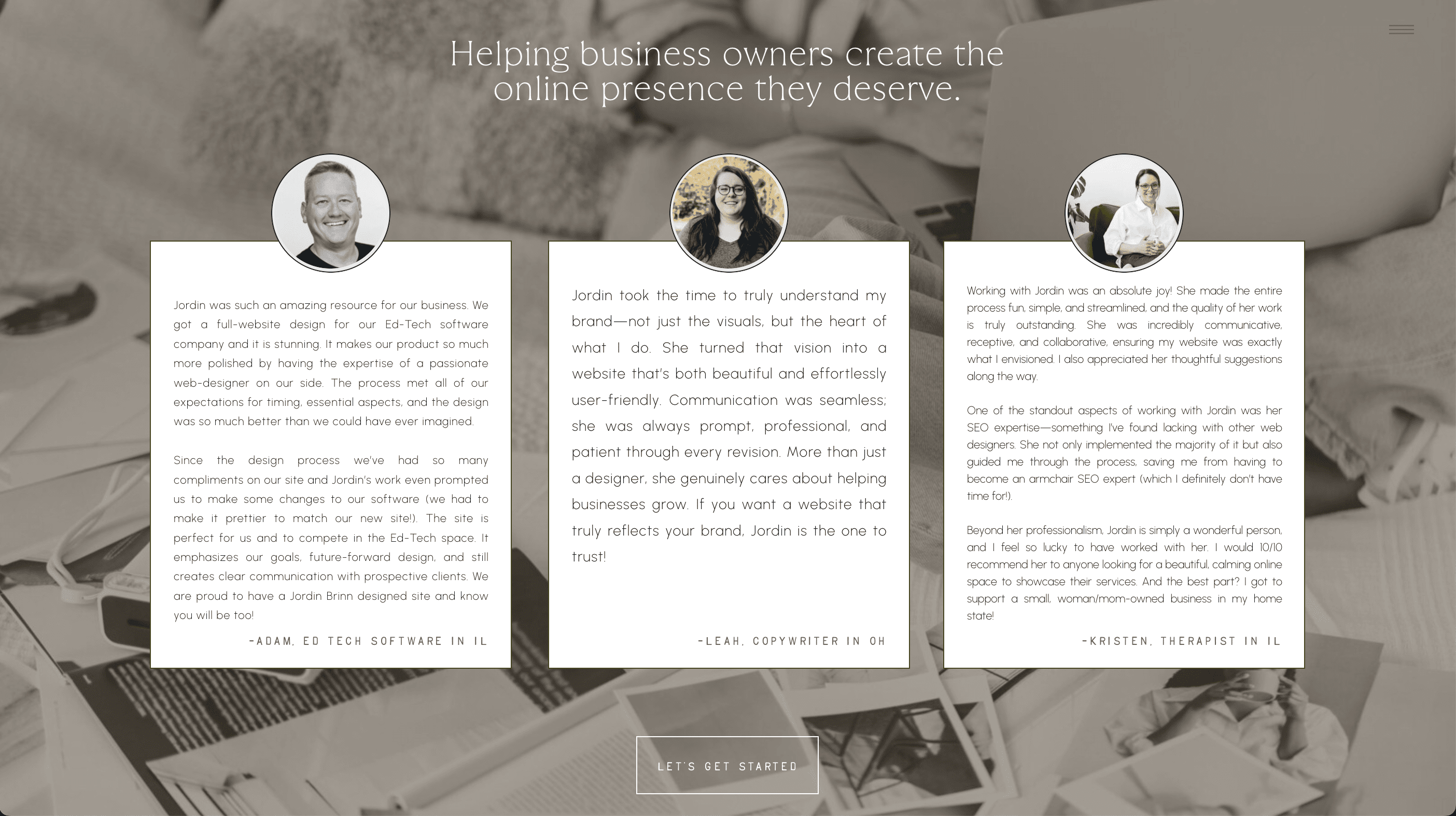 Website design showcasing elements that build trust with visitors, including testimonials and secure payment icons.