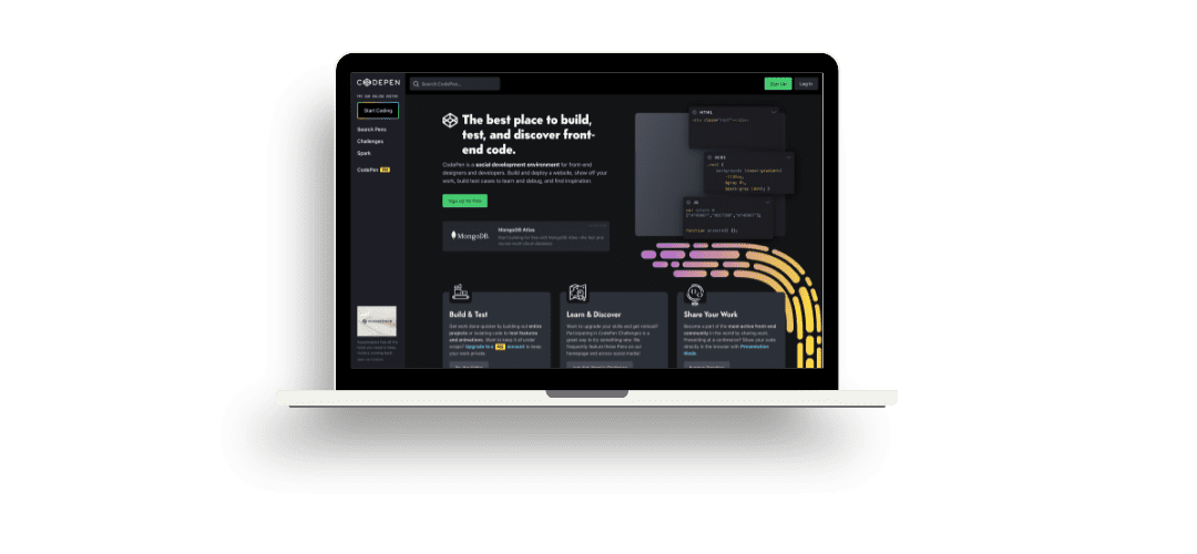 Screenshot of Code Pen for advanced CSS