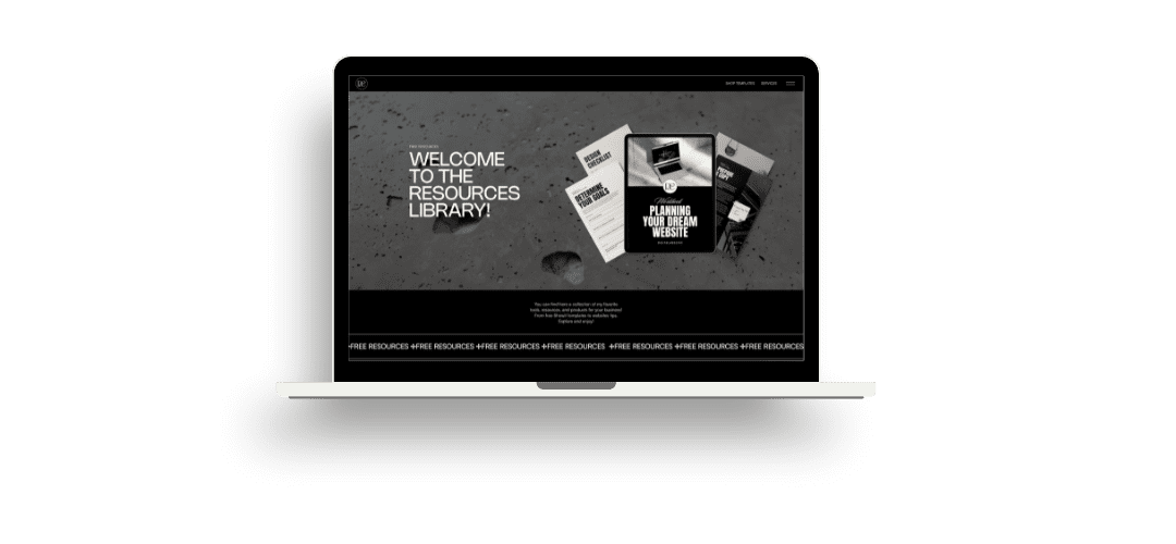 Macbook showcasing CSS resources for showit web designers
