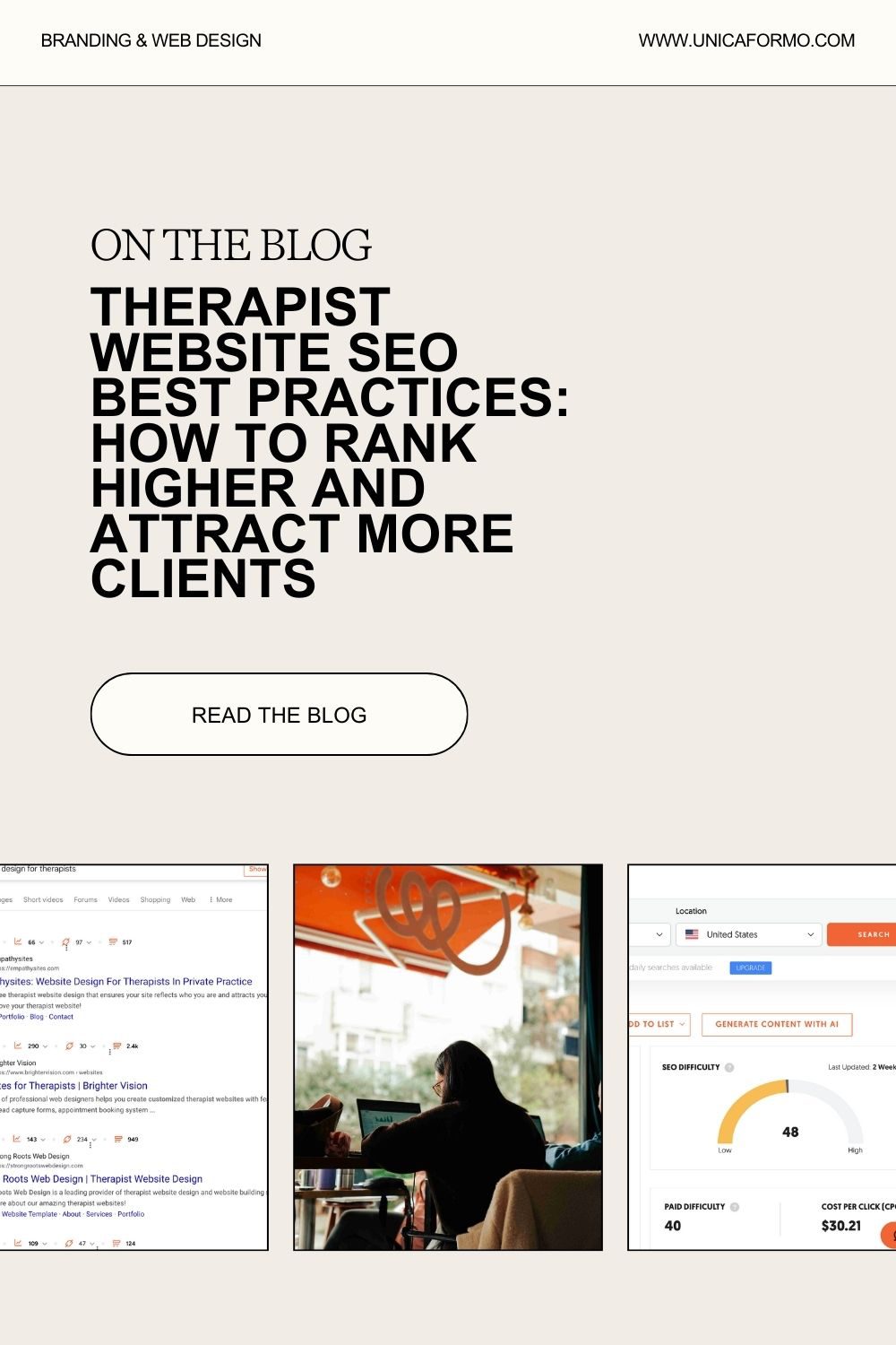 Pinterest image for blog post about Therapist Website SEO Best Practices: How to Rank Higher and Attract More Clients