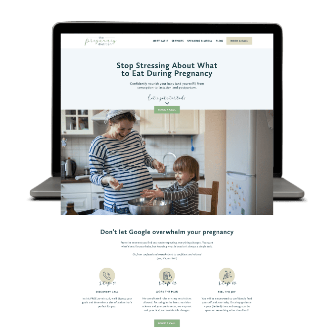 Website design showcasing a colorful layout for a family nutrition site, featuring healthy food images and easy navigation.