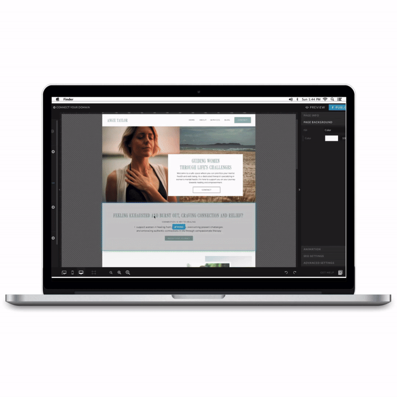 Showit drag-and-drop website builder interface