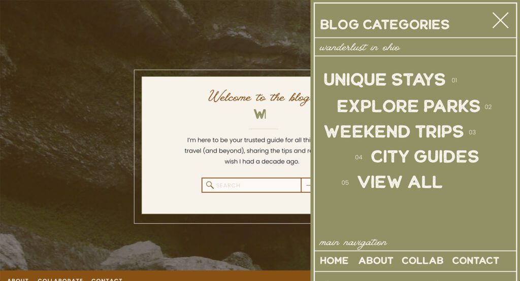 Blog categories page showcasing ways to monetize your blog and enhance user experience.