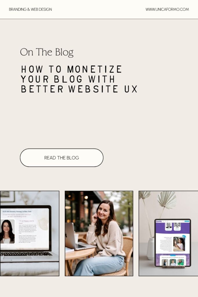 Pinterest Pin for the blog post titled How To Monetize Your Blog With Better Website UX
