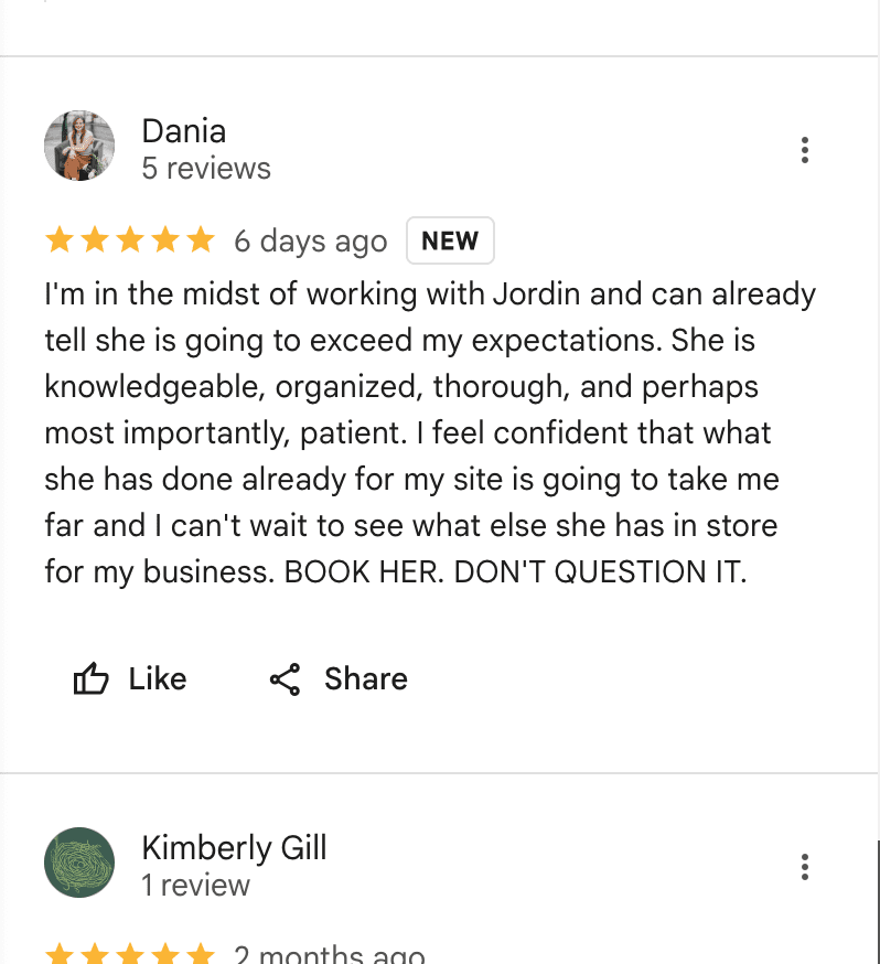 Google reviews for Unica Formo Web Design