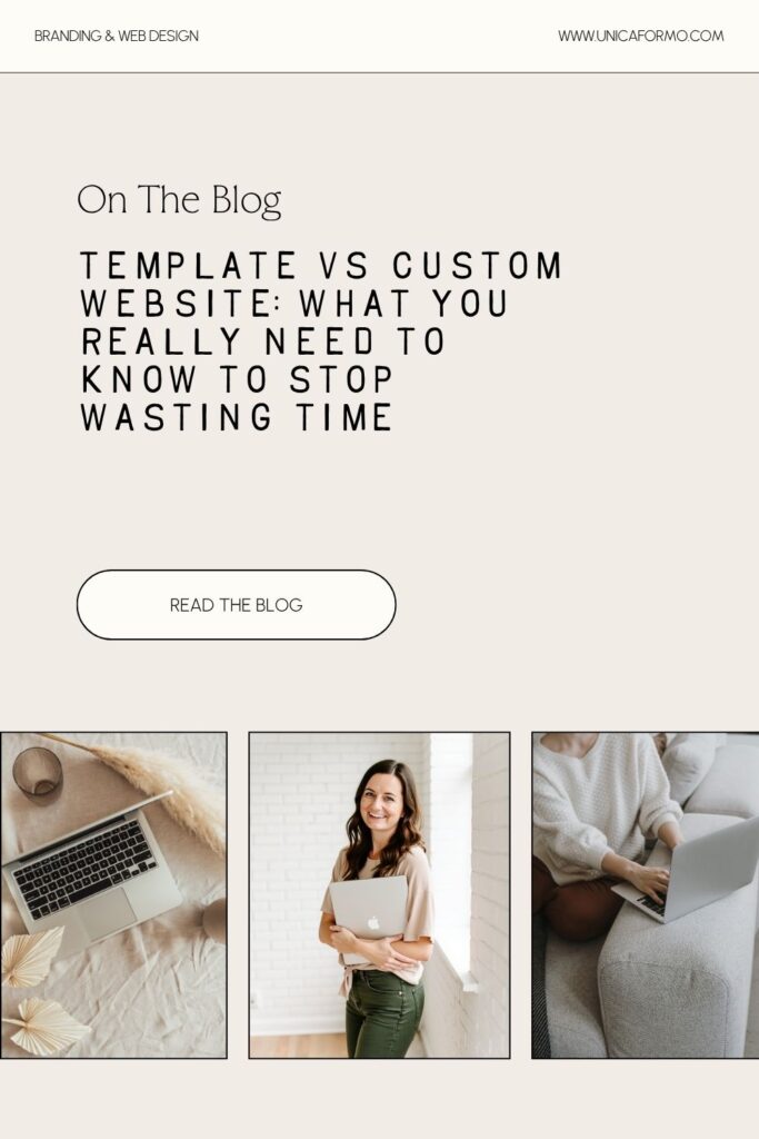 Comparison of Showit templates and custom websites, highlighting key factors for efficient time management.