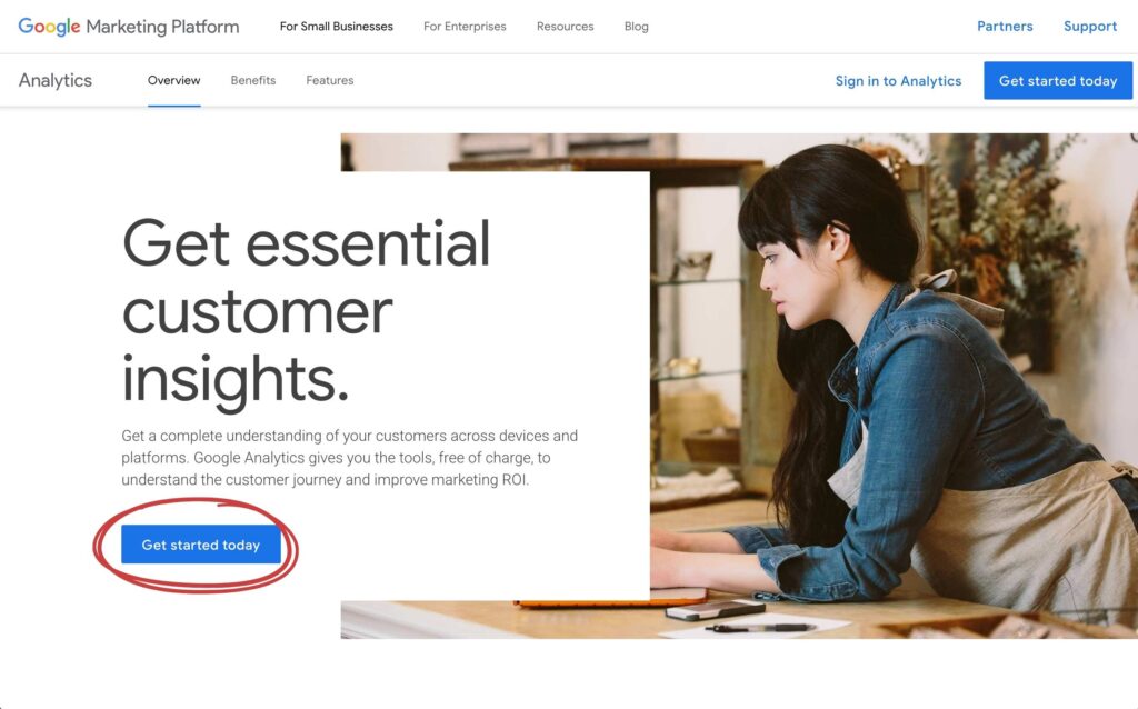 how to set up google analytics (and add it to your showit site) step one is signing up.