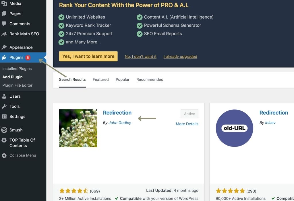Installing Redirection plugin on Showit and WordPress steps