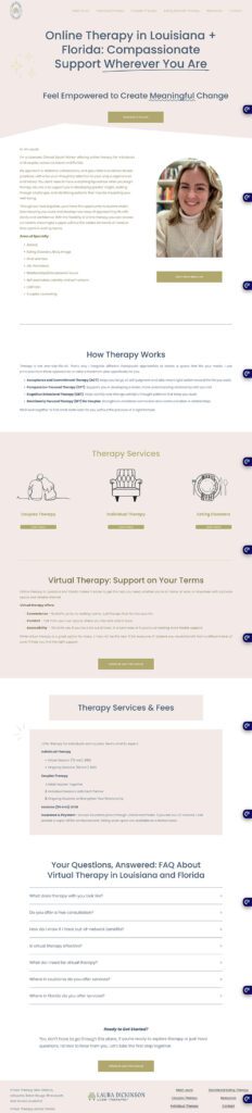 Full website copywriting done for a therapist by Ashley Darnall.