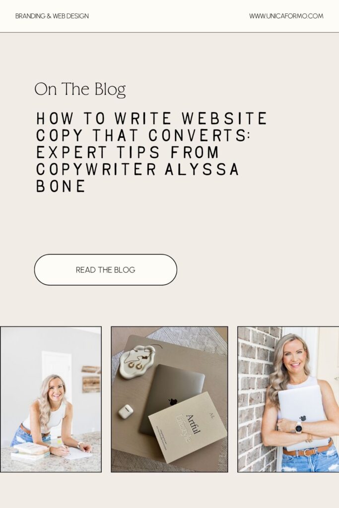 Pin for the blog post How to Write Website Copy That Converts: Expert Tips from Copywriter Alyssa Bone