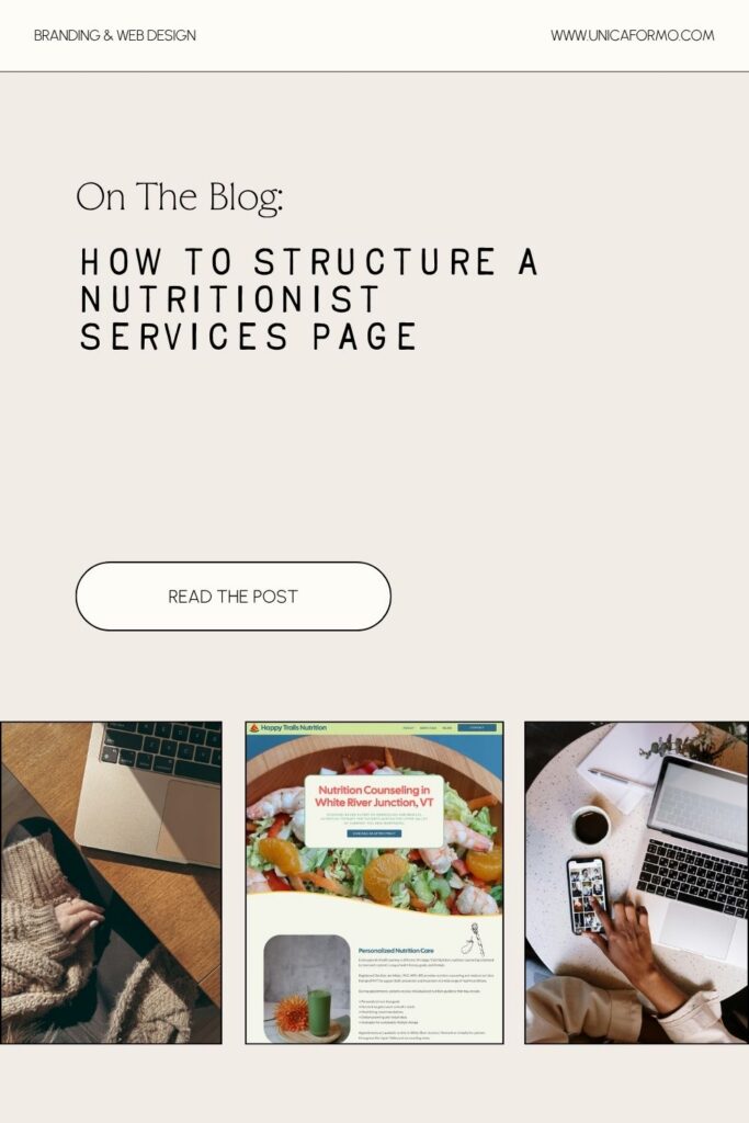 Pin graphic for the blog post 'Nutritionist Services Page Template (With Examples)'
